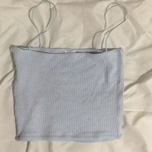 Garage ribbed crop tank top